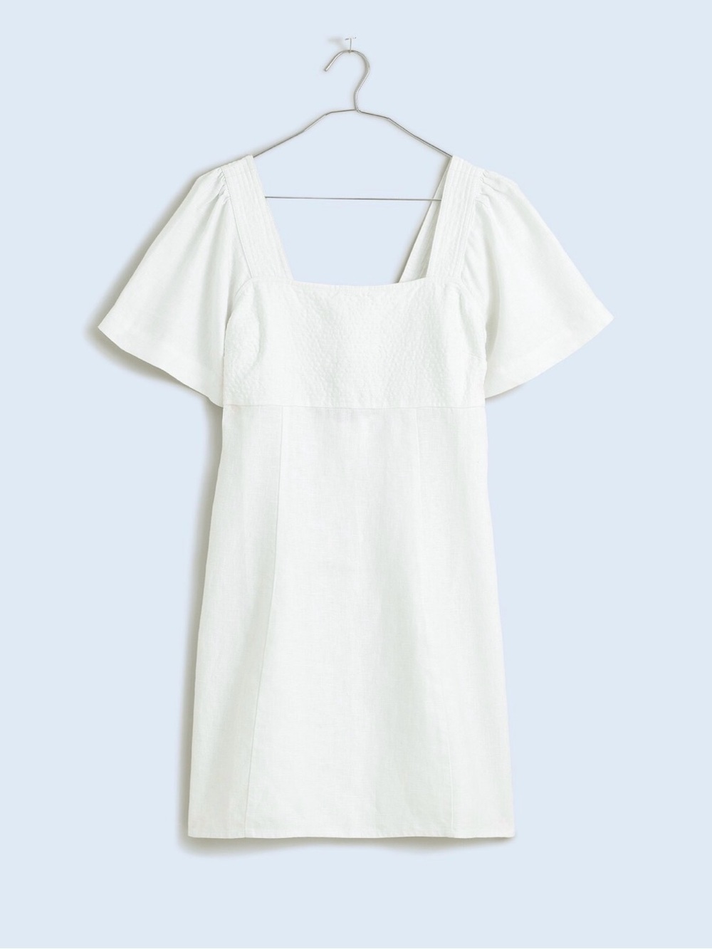 NWT Madewell 100% Linen White Square-Neck Mini Dress (Orig $110)